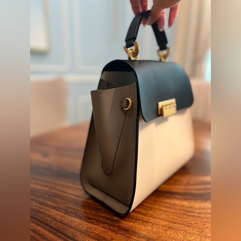 Zac Posen Eartha ColorBlock Black & Cream Convertible Satchel EUC SOLD OUT Every - Picture 11 of 17